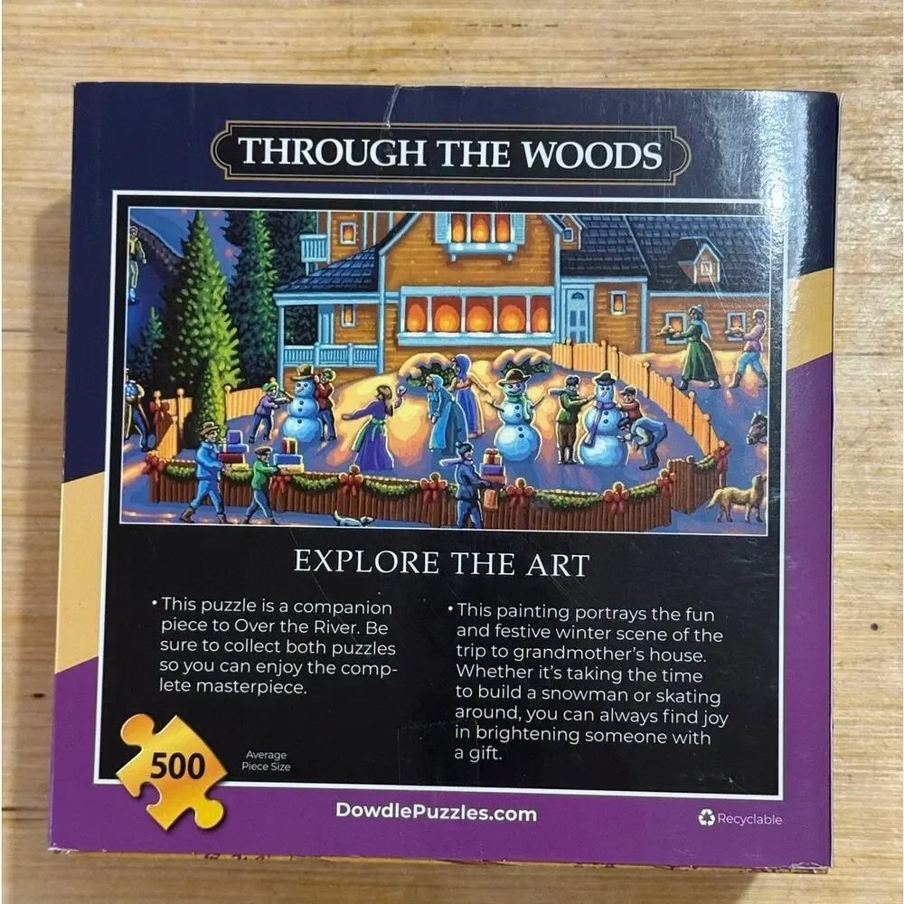 Dowdle Through the Woods Jigsaw Puzzle 500 Piece Folk Art NEW/SEALED